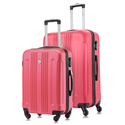 фото Комплект чемоданов l'case, 2 шт., abs-пластик, 104 л, размер m/l, розовый