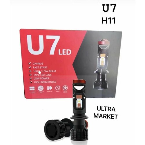 Мини линзы U7 Н11 9005 bi led светодиодные би лед лампы