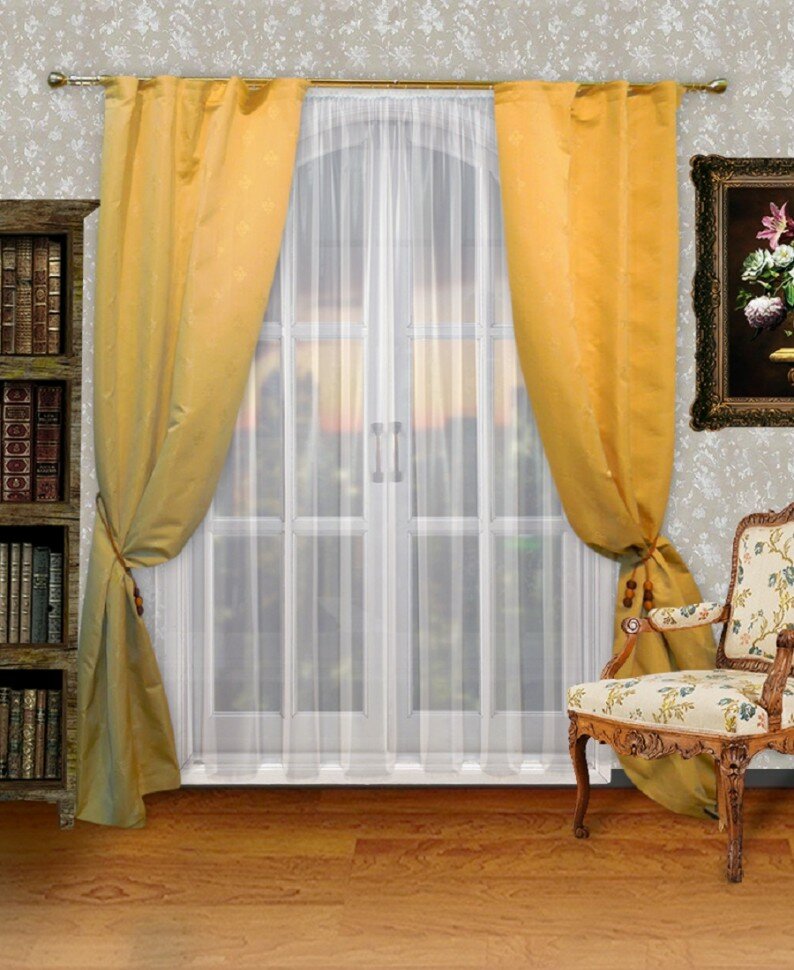 Комплект штор желтый Эстейдж 