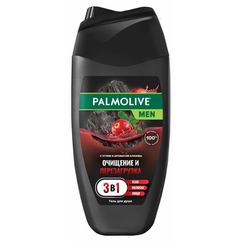 Гель для душа Palmolive Men Очищение и Перезагрузка 3 в 1 для тела волос лица и бороды, 250 мл