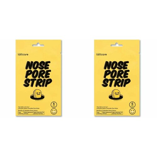 LATTCARE Полоски очищающие для носа с календулой Lattcare Nose Pore Strip, 6 шт - 2 упаковки электрический инструмент для удаления черных точек вакуумное устройство с аккумулятором для глубокого очищения пор и удаления акне