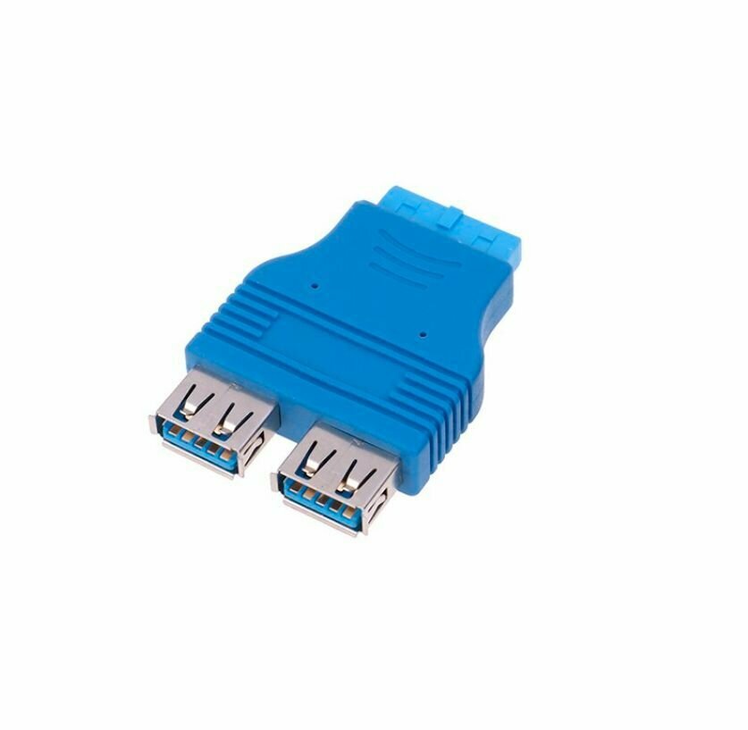 Переходник с USB 3.0 мат. плата на 2х USB 3.0 тип А синий