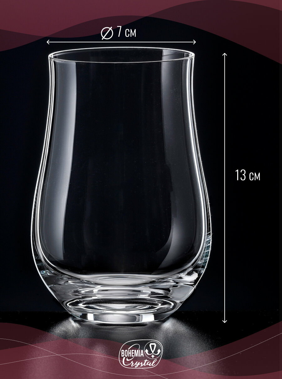 Набор стаканов для напитков Crystalex TULIPA 6 штук 450мл, хрустальное стекло — фото 1