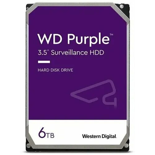 Жёсткий диск 6Tb SATA-III WD Purple (WD64PURZ) жёсткий диск wd 3 5 sata iii video purple pro 10000gb wd101purp