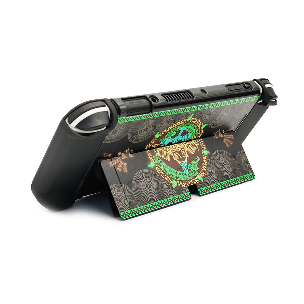 Защитный чехол Zelda с широкой подставкой для Nintendo Switch, зеленый