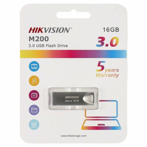 Флеш-память USB 16 Gb HIKVision M200 U3, USB 3.0, Аллюминий