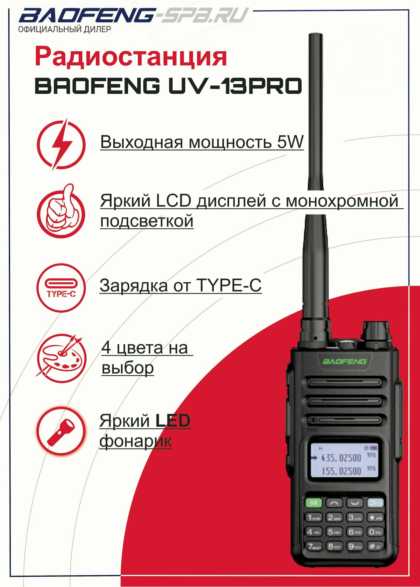 Рация Baofeng UV-13 Pro Черный (UV13 Pro)