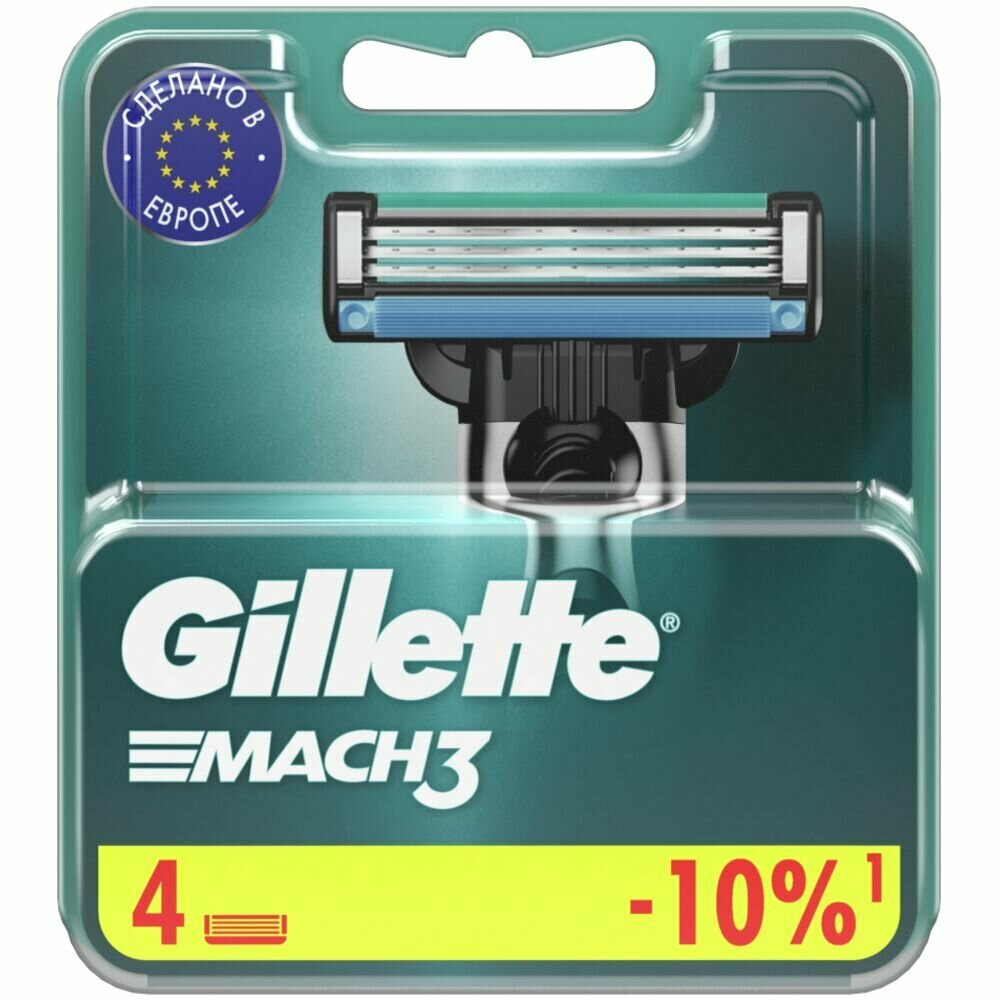 Gillette Сменные кассеты Mach3, 4 шт.