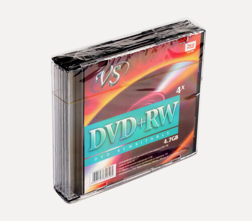 Изображение товара Диск VS DVD+RW 4,7 GB 4x Slim, 5 шт.