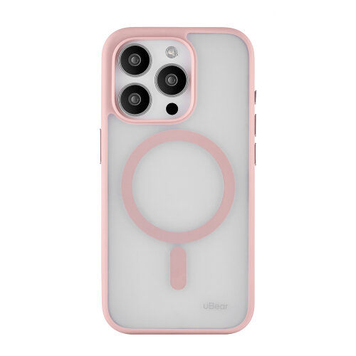 Чехол Ubear для Apple iPhone 15 Pro, Cloud Mag Case, MagSafe, розовый