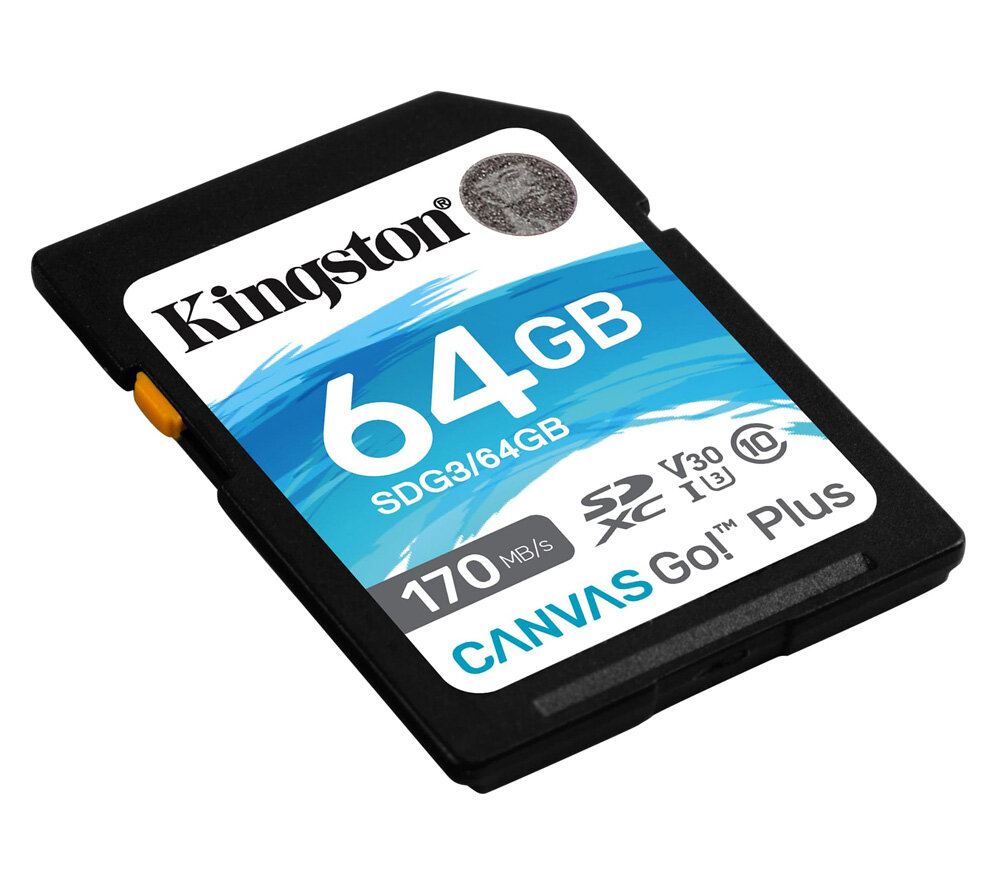 Карта памяти Kingston SDXC 64GB Canvas Go Plus UHS-I U3 V30 70/170Mb/s