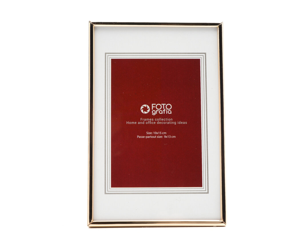 фото Фоторамка Fotografia 10x15 см, паспарту 9х13 см, золотая