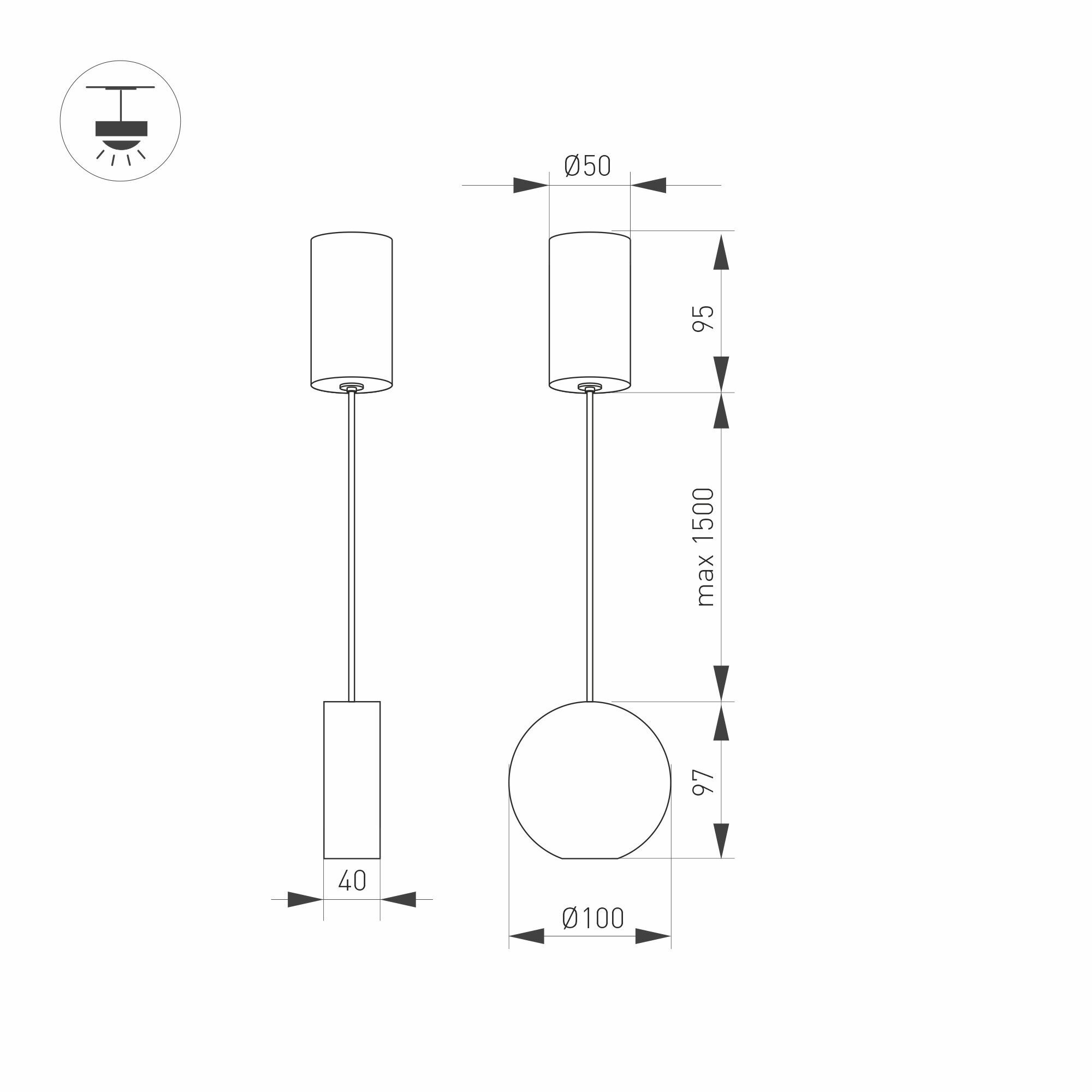 Подвесной светодиодный светильник Arlight SP-Elementa-Orb-R100-9W Day4000 / - фото №2