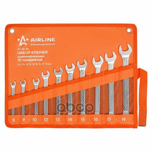 Набор ключей комбинированных 10 пр. 8-19 мм сумка Airline AIRLINE AT1046 | цена за 1 шт