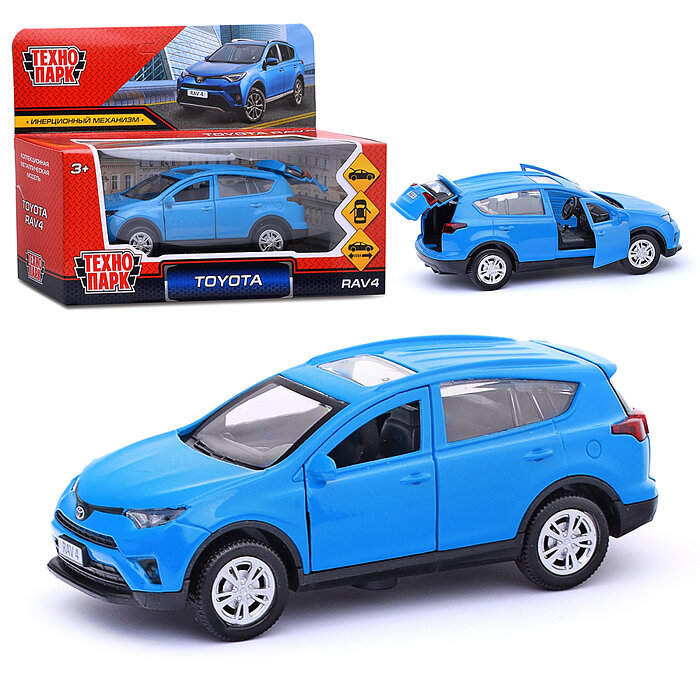 Легковой автомобиль ТЕХНОПАРК Toyota RAV4 1:40, 12 см, синий - фотография № 7