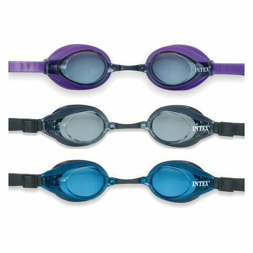 Очки для плавания PRO Racing, силикон, незапотевающие, UV-защита, 3 цвета, от 8 лет, 55691, очки для плавания intex 55691 фиолетовый