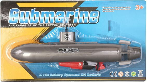 Подводная лодка на батарейках серая в блистере