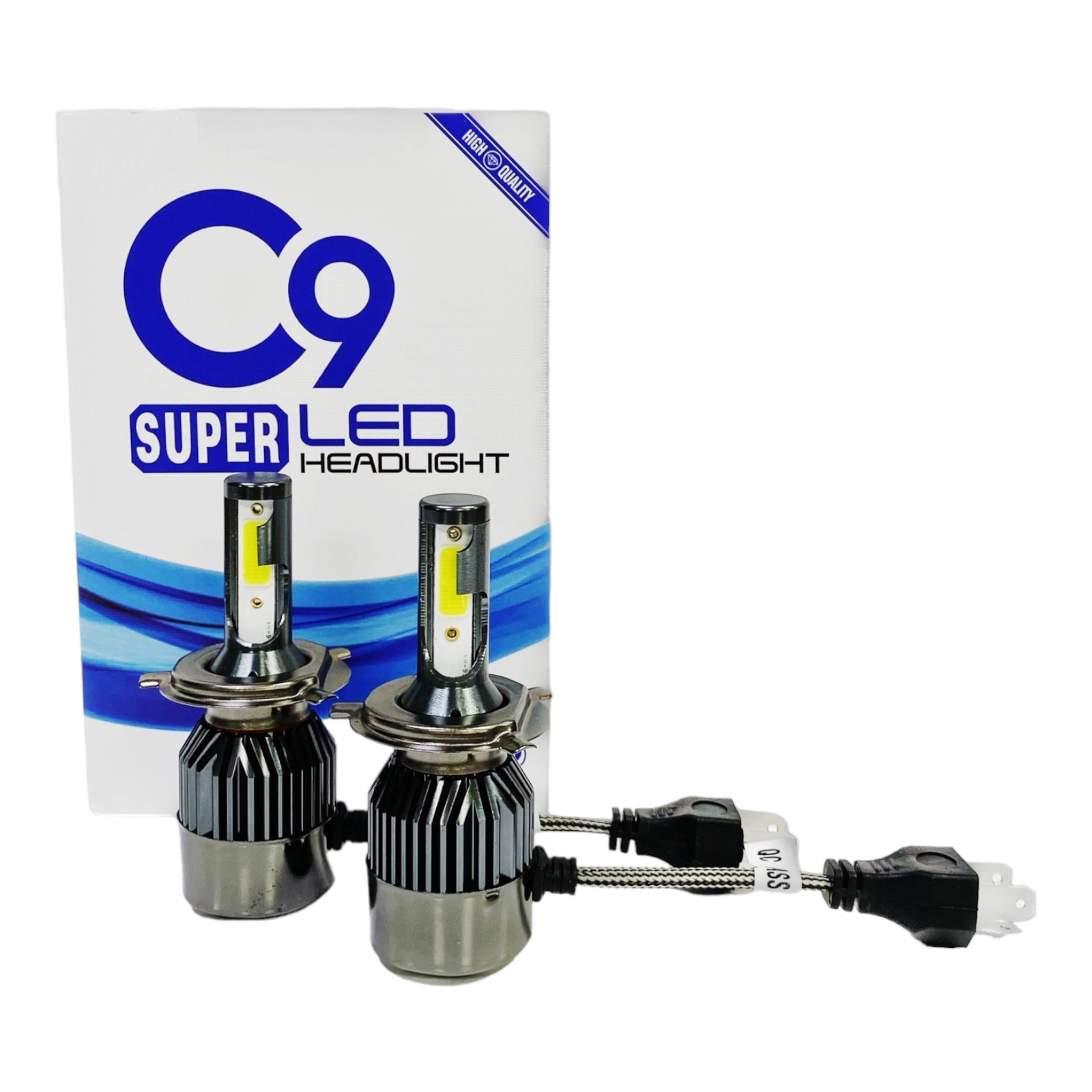 фото Светодиодные лампы головного света C9 Super Led HEADLIGHT H4(ближний, дальний свет), 12 В, 6000 K, 2 шт.