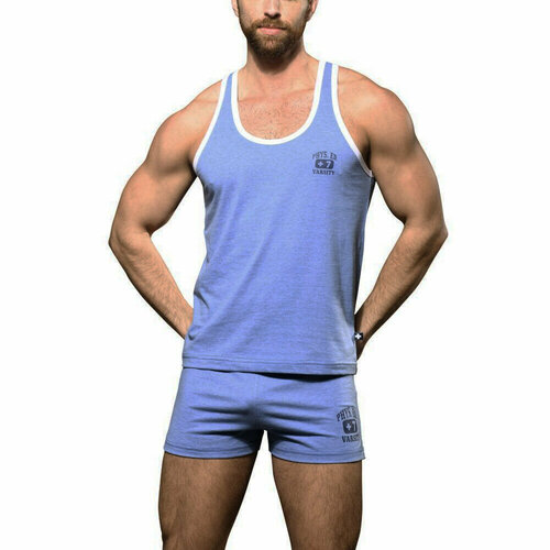 фото Майка andrew christian phys. ed. varsity tank - athletic blue, размер m, голубой