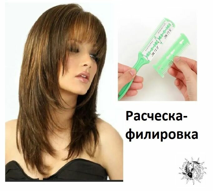 Расческа для волос в наборе с лезвиями (расческа-филировка )