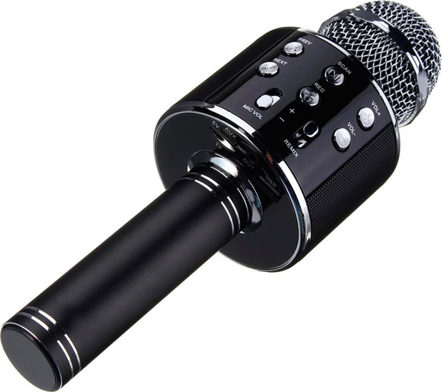 Беспроводной мультифункциональный микрофон для караоке с динамиком. Микрофон для живого вокала.