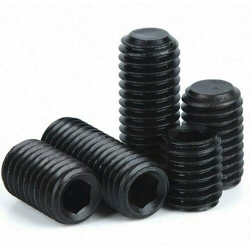 Винт DIN 913 М3х5 MACHINED установочный с плоским концом, оксид, кл. прочн. 12.9