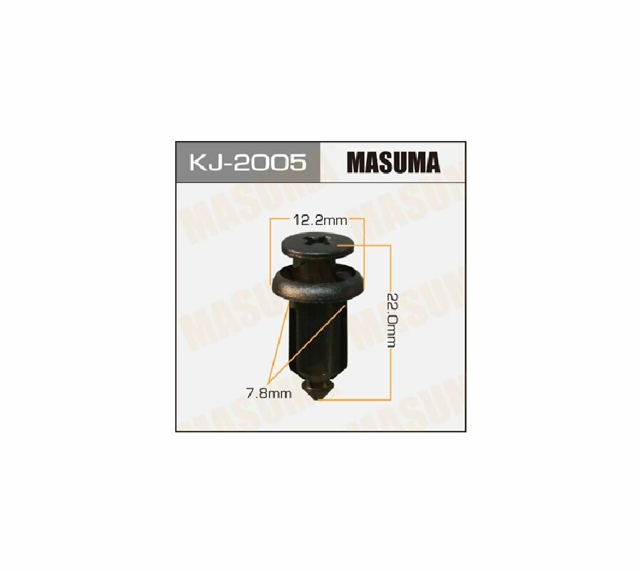 Клипса автомобильная (автокрепеж) MASUMA 2005-KJ салонная черная уп.50 , шт
