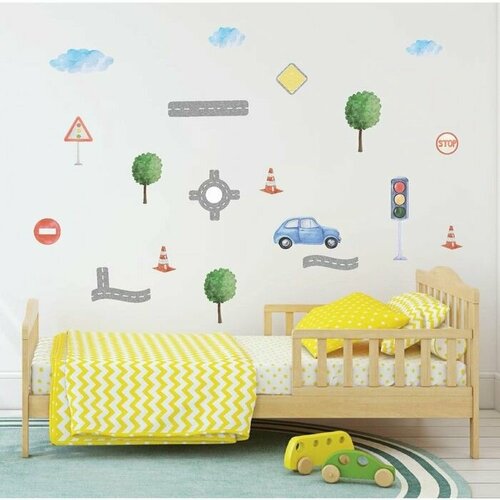 Наклейка интерьерная цветная Дорожное движение 50х70 см 705₽