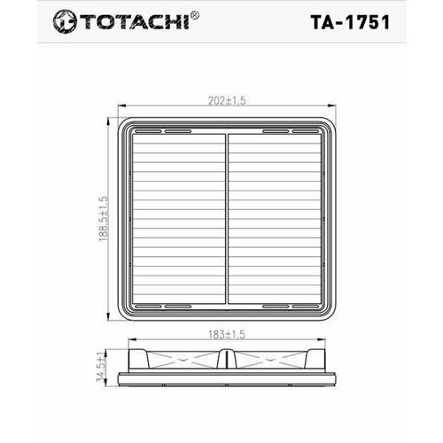 Фильтр воздушный TOTACHI TA-1751 96314494 MANN C 2119 471₽