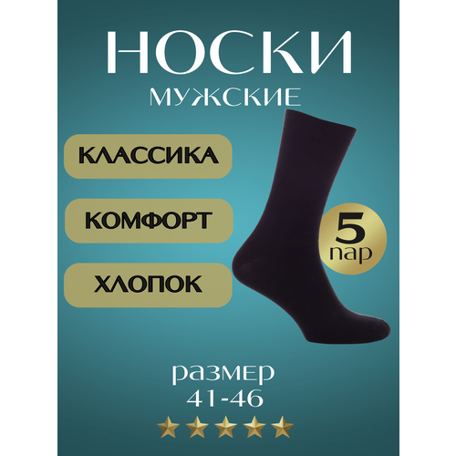 Носки APOLLON, 5 пар, размер 41-46, черный