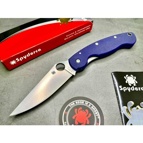 фото Нож складной spyderco military, s110v blade, dark blue g-10 handle