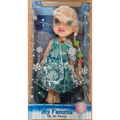 фото Disney кукла эльза холодное cердце , зеленая снежинка 35 см, подвижная, свет, звук