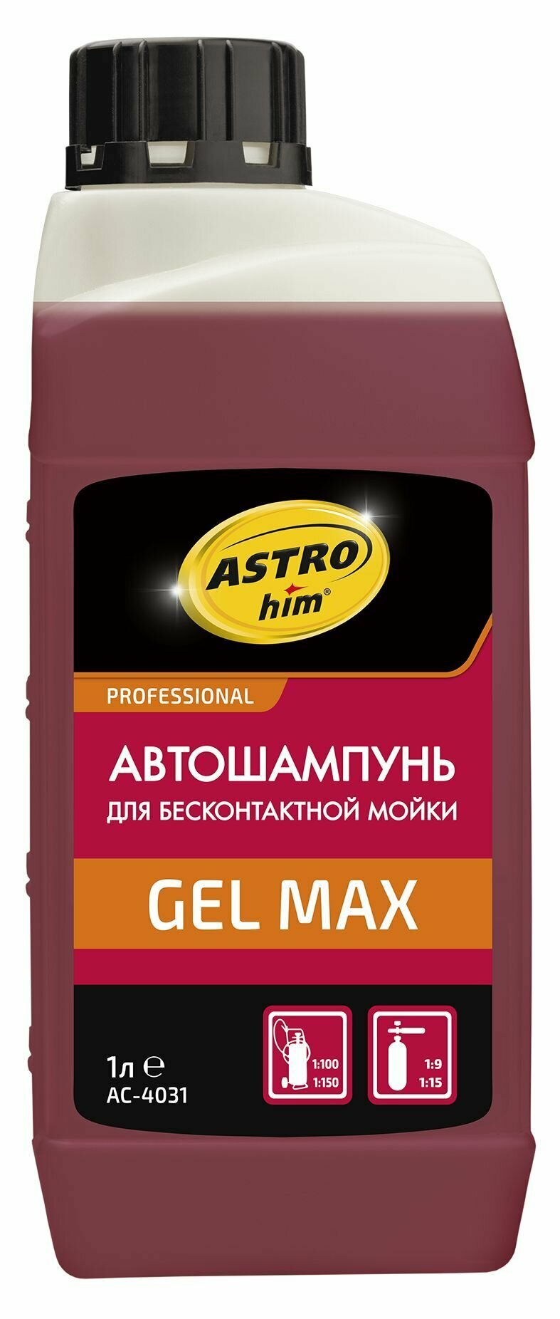 Автохимия ASTROHIM М AC-4031 Автошампунь для бесконтактной мойки GEL MAX концентрат 1:9-1:15