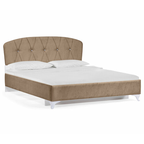 Двуспальная кровать Woodville Алберто 160х200 Ажур 22 коричневая