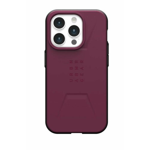 Чехол с поддержкой MAGSAFE Uag Civilian для iPhone 15 Pro MAX 6.7, цвет бордовый (Bordeaux)
