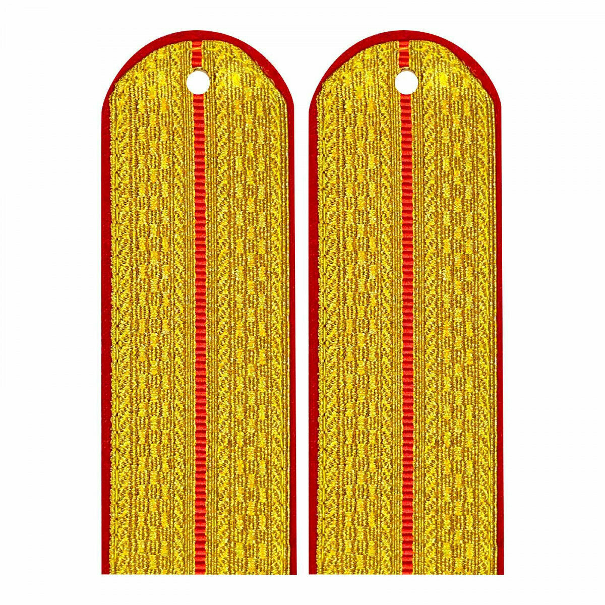 Погоны МВД парадные (золотые) 1 красный просвет (мл. офиц. состав)
