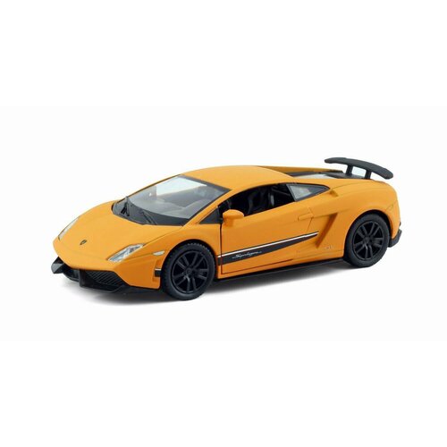 Машина металлическая RMZ City серия 1:32 Lamborghini Gallardo LP570-4 Superleggera, инерционная, оранжевый матовый цвет, двери открываются машинка металлическая uni fortune rmz city 1 64 lamborghini gallardo lp570 4 без механизмов 2 цвета