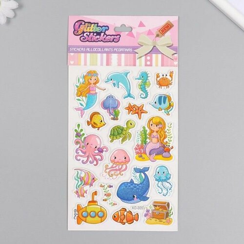 Наклейка EVA бумага Русалка в море с блёстками 14х275 см 500₽