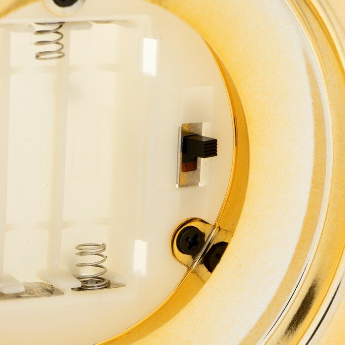 RISALUX Ночник "Подсвечник" LED от батареек 3хААА золото 19х19х17 см - фотография № 6