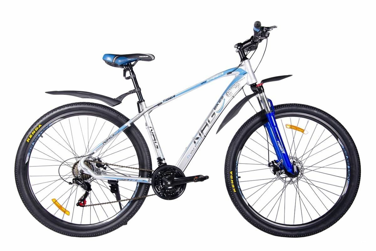 Велосипед NRG Bikes 29 TIGER / размер: 18" / цвет: серебристый/синий / скоростей: 21 / рама: Алюминий (Alloy)