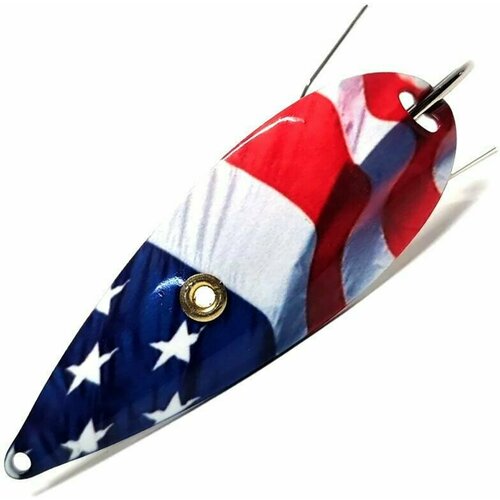 фото Блесна незацепляйка baitfx weedless casting spoon l (73мм, 14гр.) flag series american flag 2 mat pelican