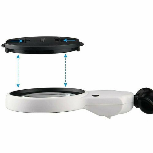 Настольная сварочная монтажная лупа MyLatso 3.5x/5.25 90/19.5мм, третья рука на штативе с держателем и подсветкой (3 LED)