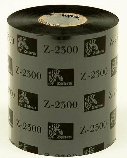 Риббон Zebra 2300 European 83 мм x 450 м, OUT, Wax, 1", Красящая лента Воск Zebra 2300 83/450, черный - 1 шт.