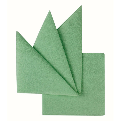 Салфетки бумажные 1слойные 24х24см 400 листов, цвет салатовый