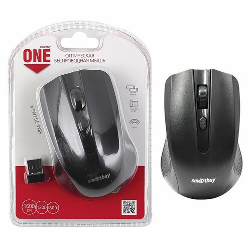 Мышь беспроводная Smartbuy ONE 352 черный 3btnRoll 123000₽