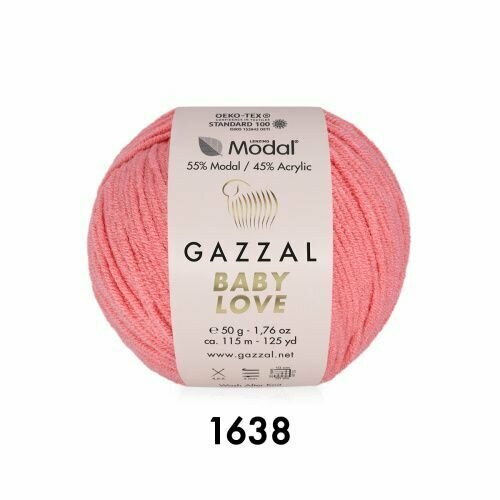Пряжа Baby Love Gazzal (1638), 50 г, 115 м, 55% модал, 45% акрил (2 шт.)