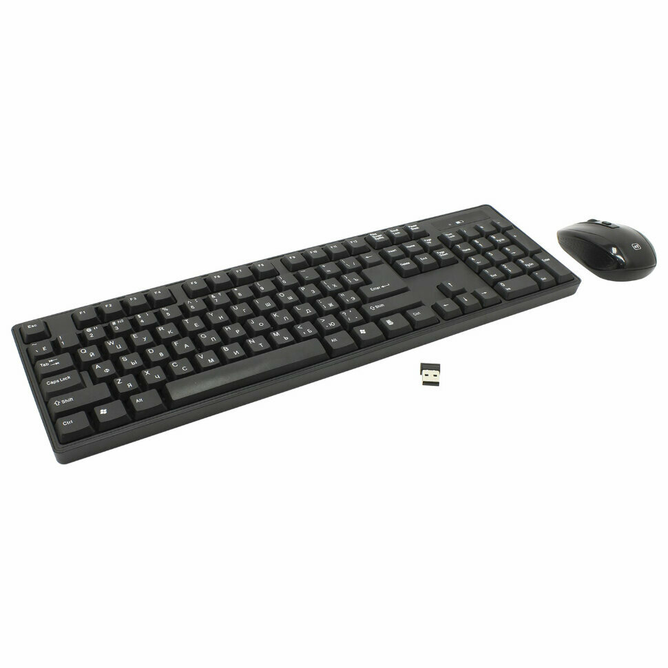 Набор беспроводной DEFENDER #1 C-915, USB, клавиатура, мышь 3 кнопки+1 колесо-кнопка, черный, 45915, 513407