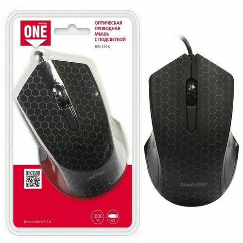 Манипулятор мышь Smartbuy ONE 334 черная с подсветкой () / 40