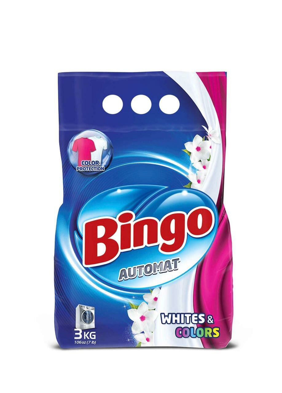 BINGO Порошок автомат для цветного белья WHITES COLORS 3 кг