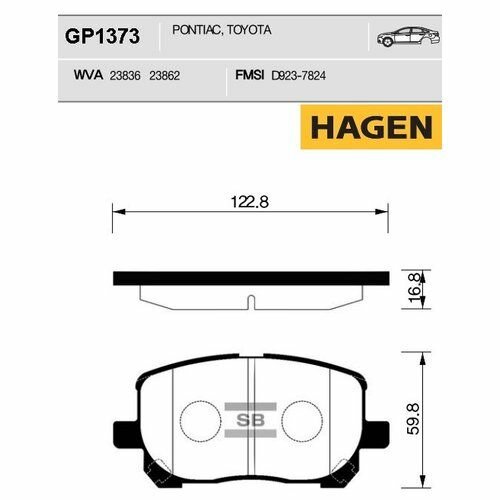 Колодки тормозные дисковые Sangsin gp1373